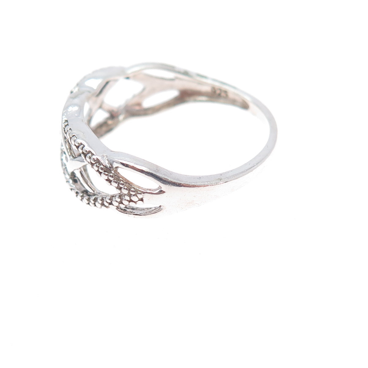 RJ GRAZIANO 925 Sterling Silver Vintage Infinity Woven Ring Size 8