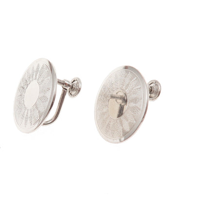 B.A. Ballou 925 Sterling Silver Vintage Sun Disc Screw Back Earrings