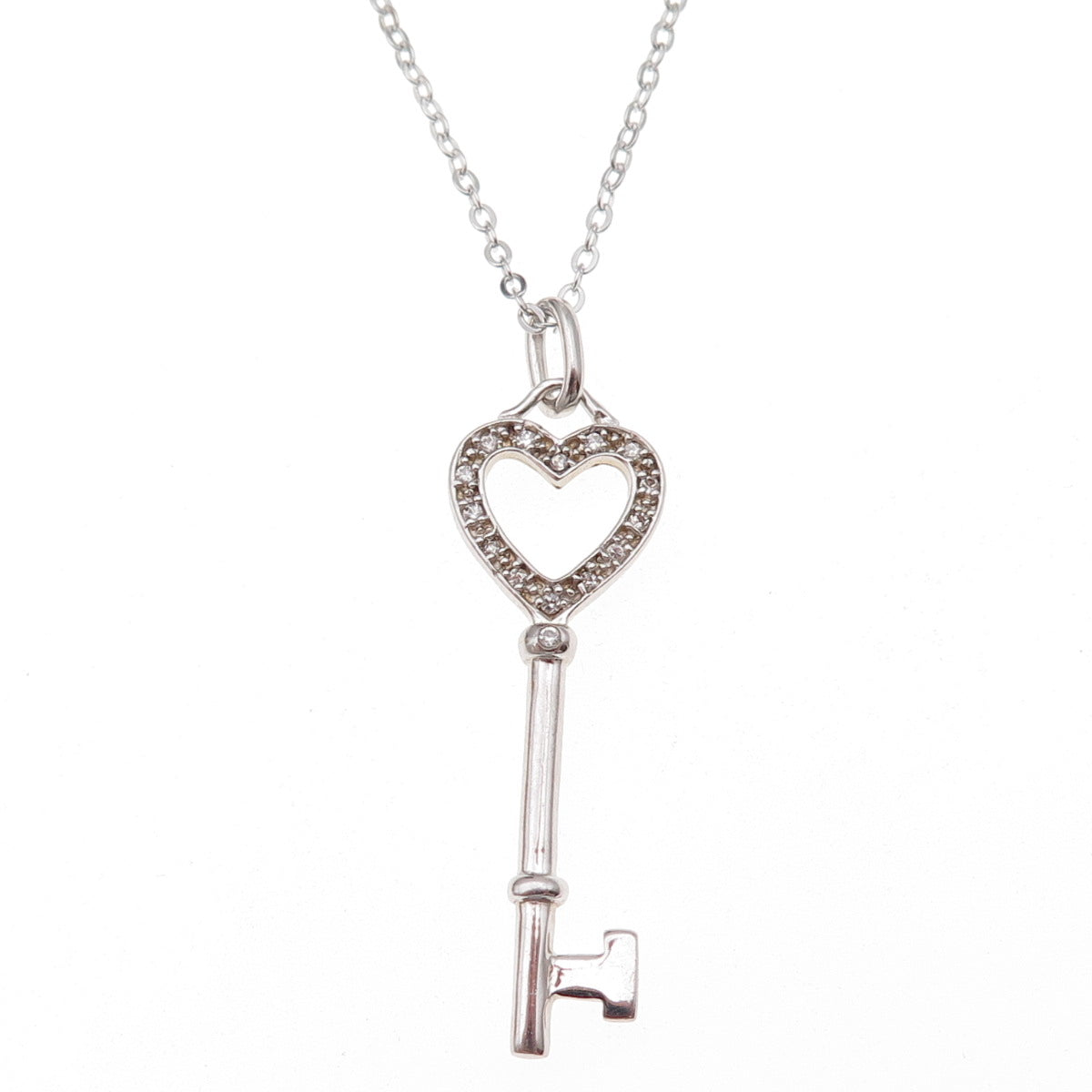 Hadassah 925 Sterling Silver 2012 Round-Cut C Z Ket Cable Chain Necklace 18"