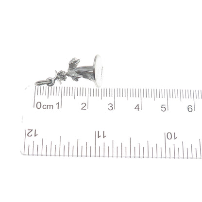 925 Sterling Silver Vintage Graduate Boy Minimalist 3D Charm Pendant