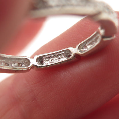 Clyde Duneier 925 Sterling Silver Real Diamond Eternity Band Ring Size 7