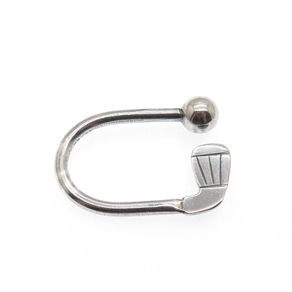 925 Sterling Silver Vintage Mexico Golf Club Screw Ball Key Ring Holder