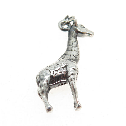 925 Sterling Silver Vintage Giraffe 3D Pendant