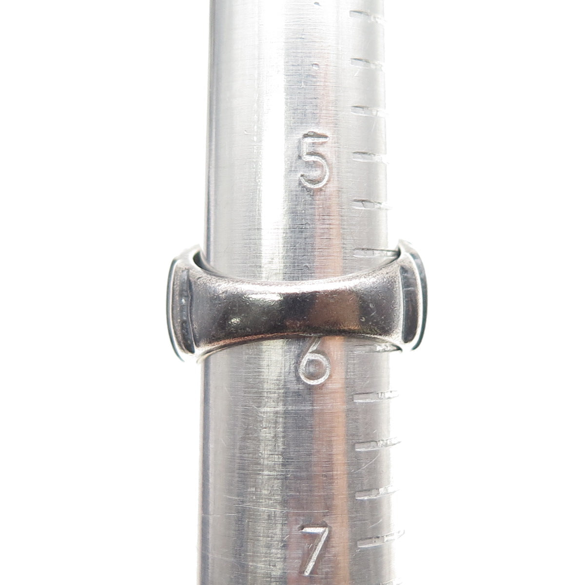 925 Sterling Silver Vintage Emerald-Cut C Z Modernist Oxidized Ring Size 6