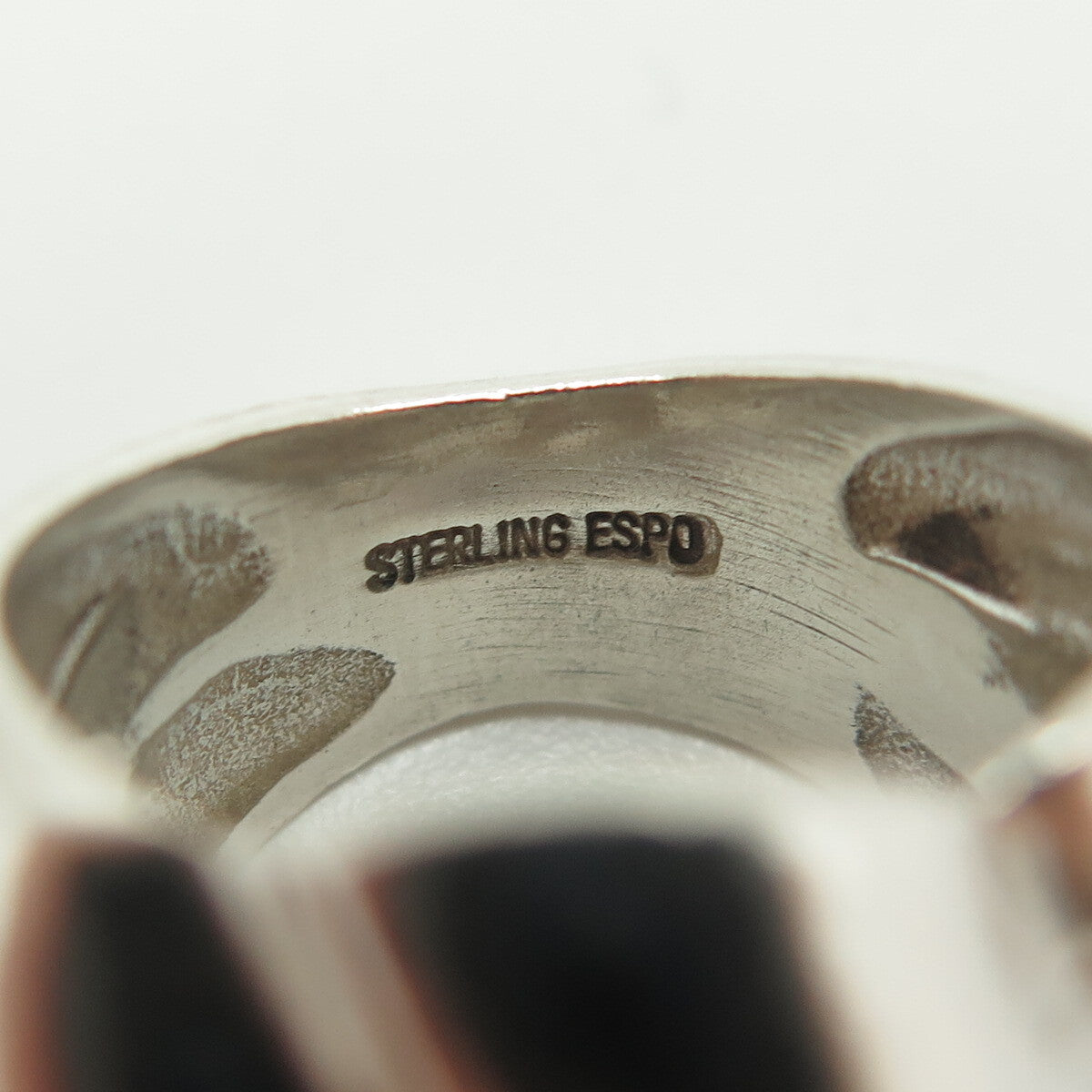 J. ESPOSITO 925 Sterling Silver Vintage Ribbed Wide Ring Size 6