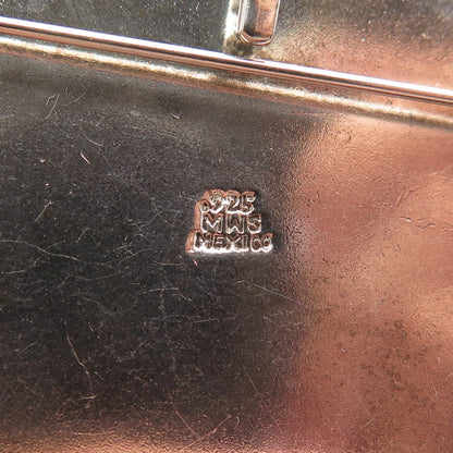 925 Sterling Silver Vintage Mexico MWS Floral Pin Brooch / Pendant