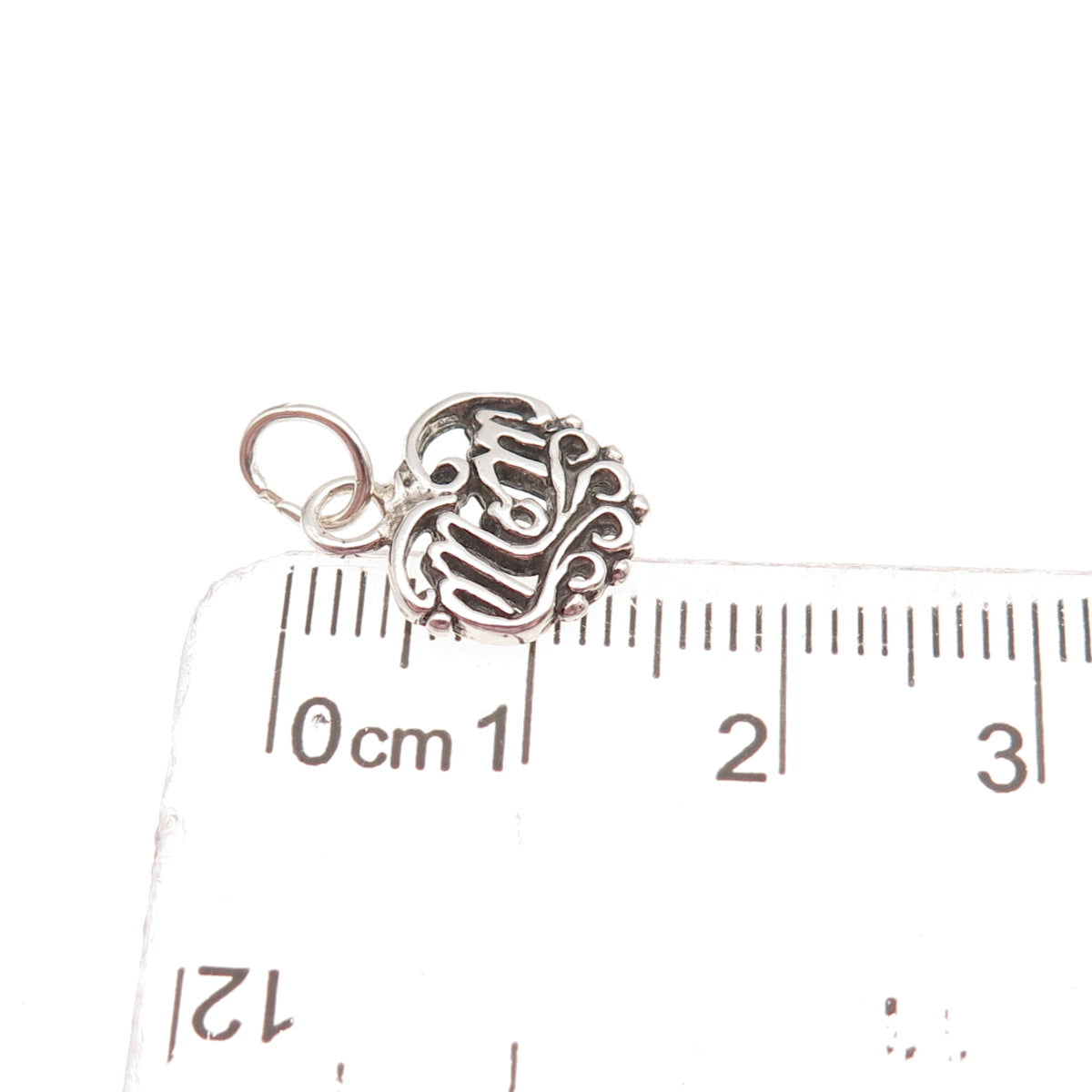 Sunwest 925 Sterling Silver Vintage Mom Heart Oxidized Mini Charm Pendant