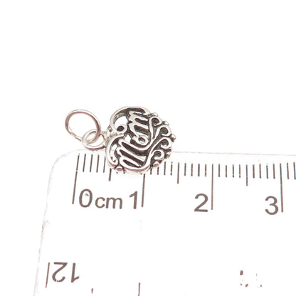 Sunwest 925 Sterling Silver Vintage Mom Heart Oxidized Mini Charm Pendant