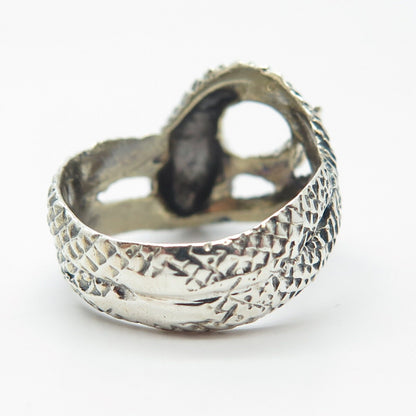 925 Sterling Silver Vintage Wrapped Snake Ring 8.25