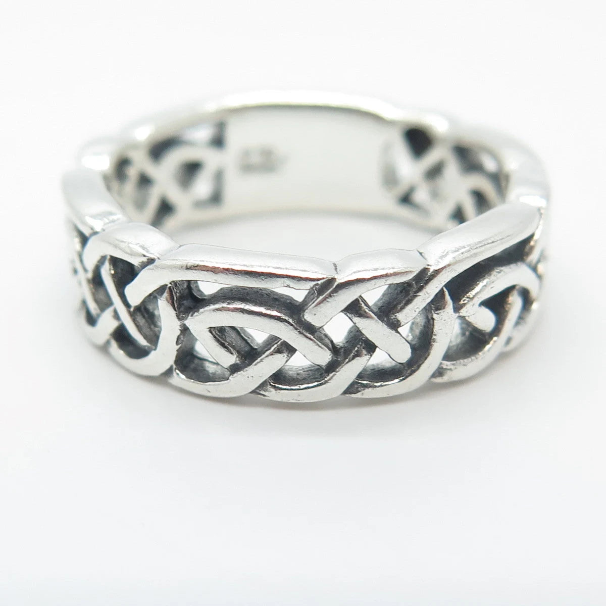 925 Sterling Silver Vintage Celtic Band Ring Size 6.75