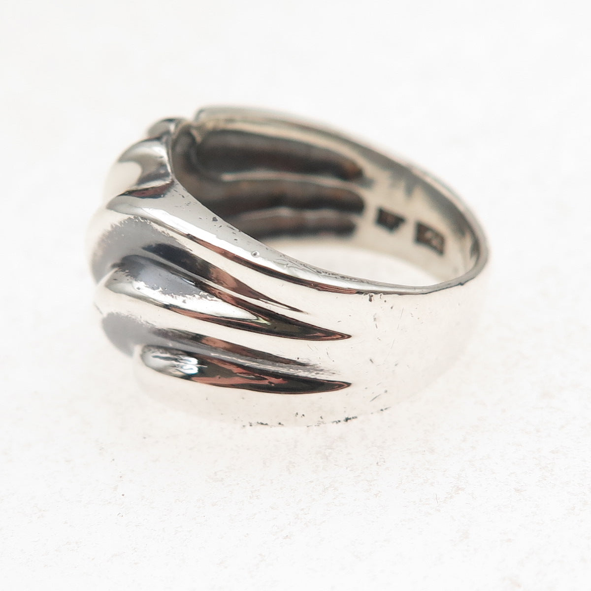 Chapal Zenray 925 Sterling Silver Vintage Modernist Oxidized Ring Size 7.5