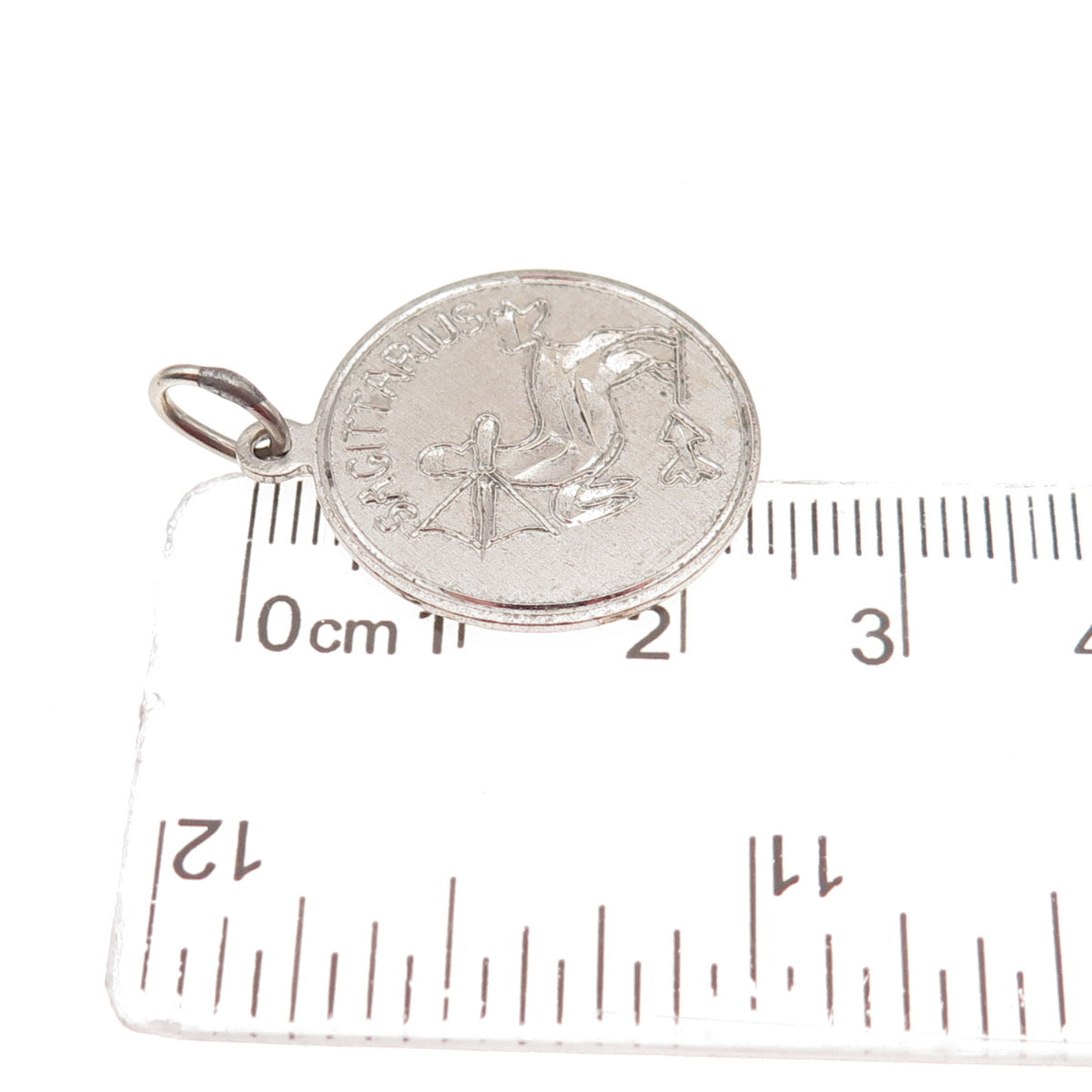 ELCO 925 Sterling Silver Vintage 1971 Engraved Sagittarius Zodiac Charm Pendant
