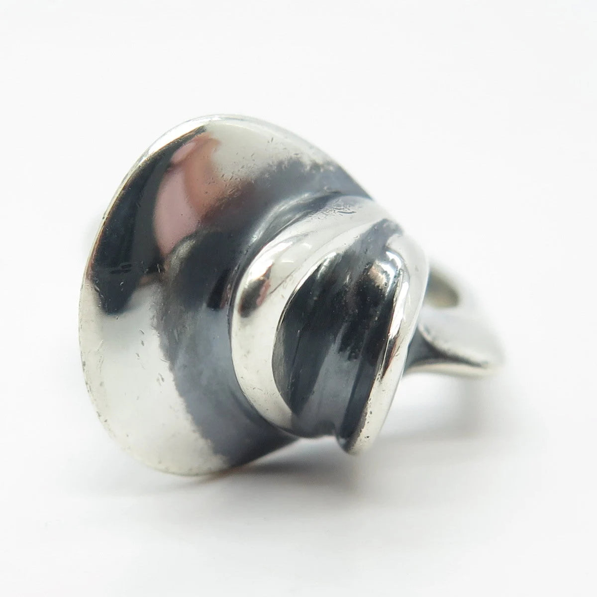 925 Sterling Silver Vintage Modernist Ring Size 7.25