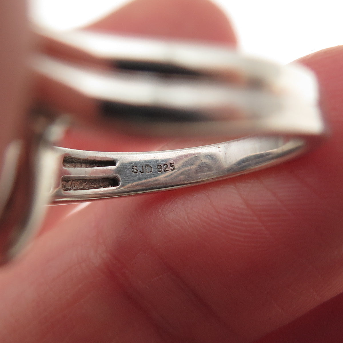 SAMARA SJD 925 Sterling Silver Real Round-Cut Moissanite Bypass Ring Size 7