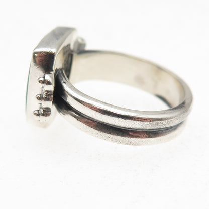 Chipita 925 Sterling Silver Vintage Real Turquoise Oxidized Ring Size 7.25