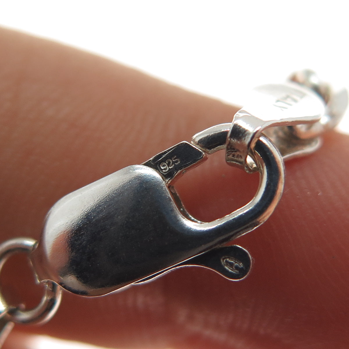 925 Sterling Silver Vintage Italy Curb Chain Necklace 22"