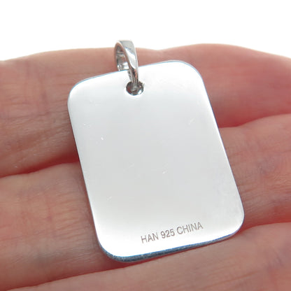 HAN Sterling Silver Real Round-Cut Diamond Believe In Tomorrow Bow Charm Pendant