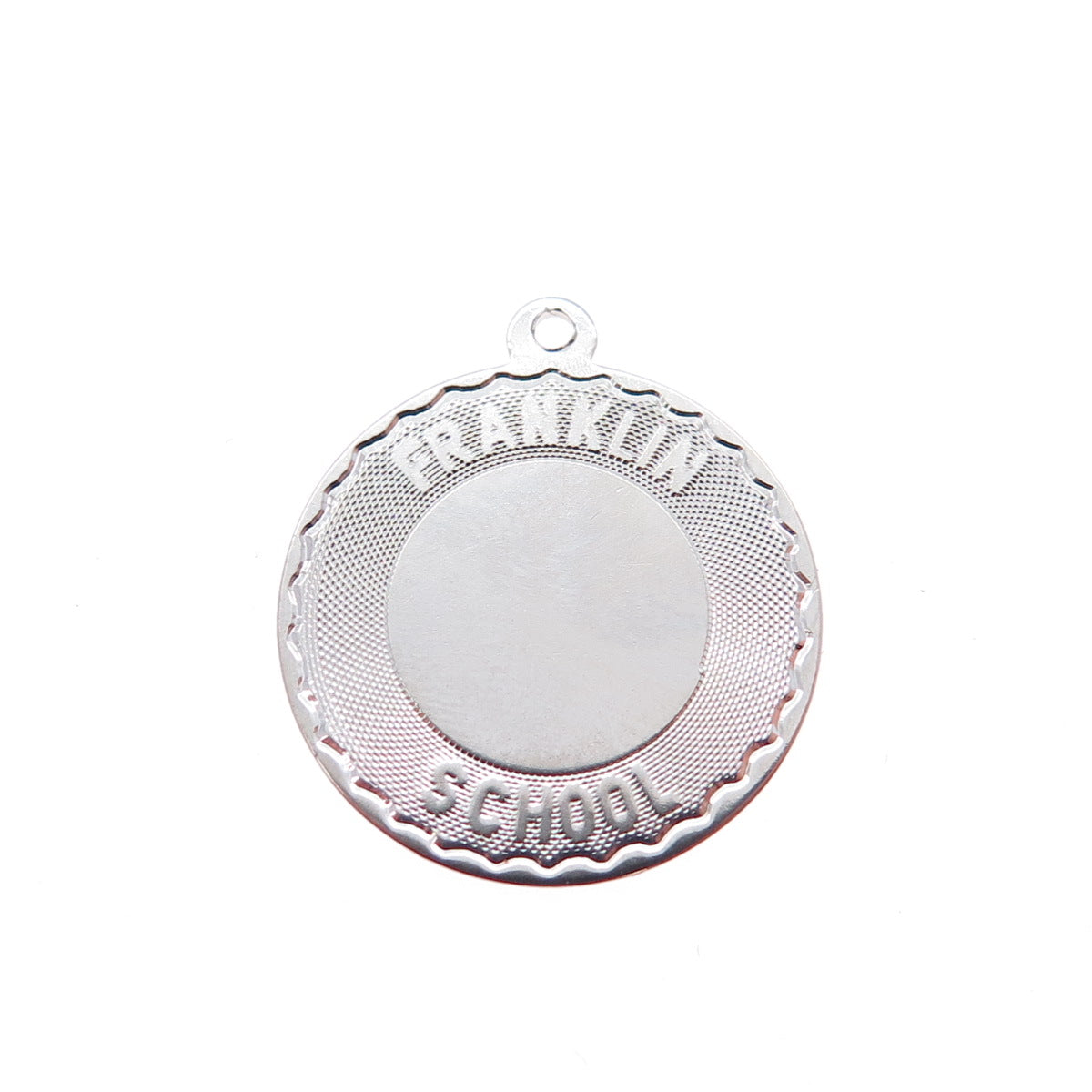 925 Sterling Silver Vintage Franklin School Minimalist Charm Pendant