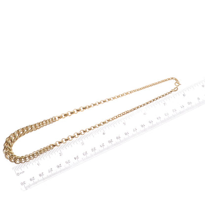 ITAOR 925 Sterling Silver Gold Plated Italy Spiga & Rolo Chain Necklace 16"