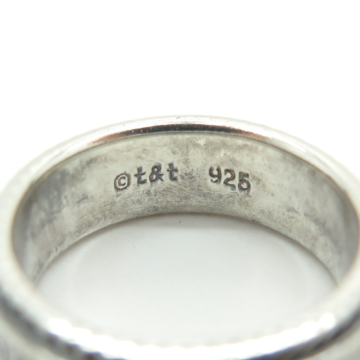 T & T 925 Sterling Silver Vintage "Make a Wish" Band Ring Size 7.25