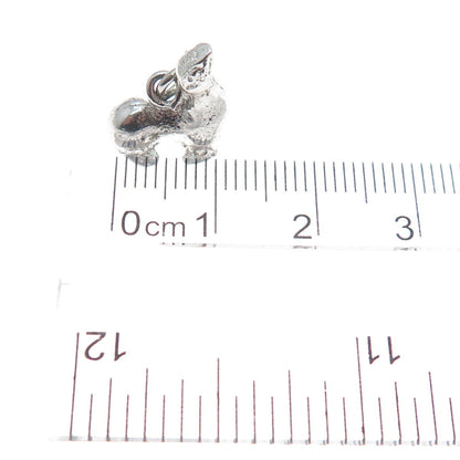 925 Sterling Silver Vintage Fur Seal 3D Charm Pendant