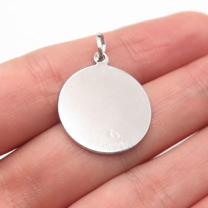925 Sterling Silver "Happy Anniversary" Round Pendant