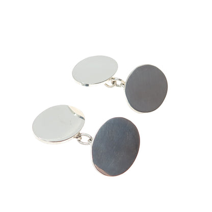 RAMSDEN & ROED 925 Sterling Silver Vintage 1990 Birmingham Oval Cufflinks