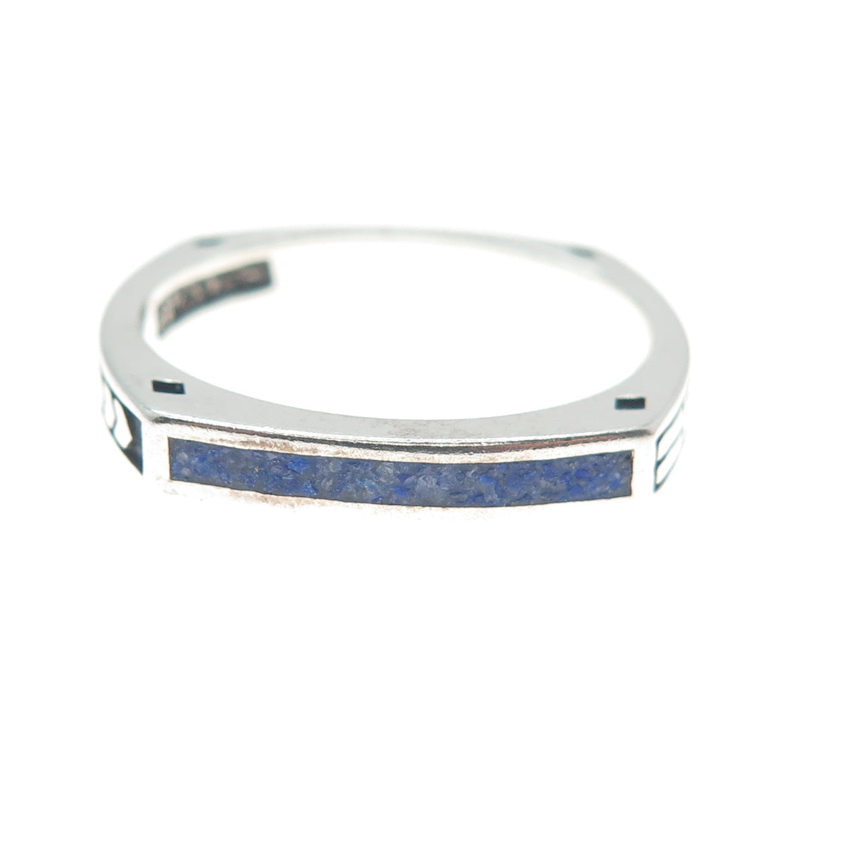AVA YETTER 925 Sterling Vintage Southwestern Lapis Stackable Ring Size 10.25