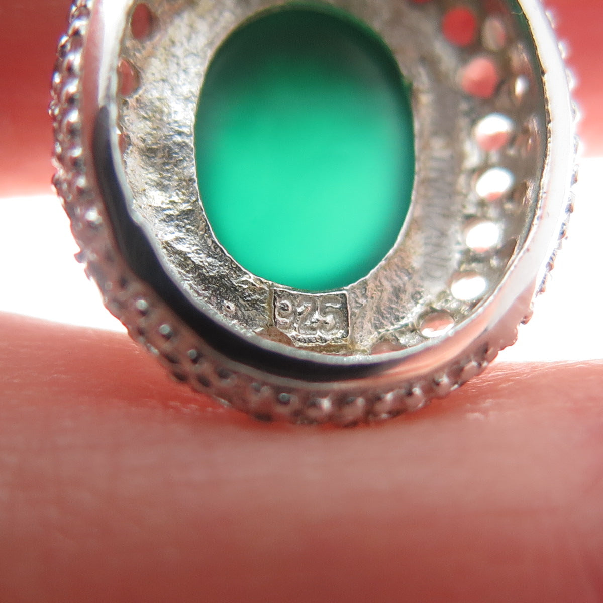 925 Sterling Silver Real Green Chalcedony & White Topaz Earrings