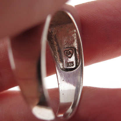 925 Sterling Silver Vintage Dad Oxidized Signet Ring Size 11