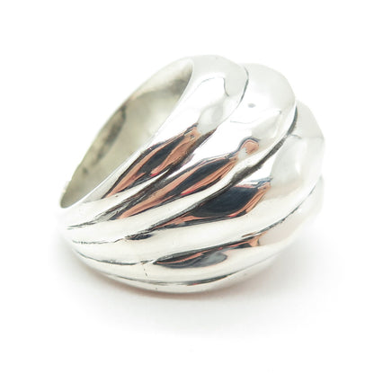 925 Sterling Silver Vintage Ribbed Wrinkled Ring Size 6.5