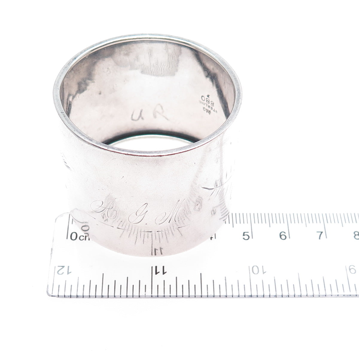 GORHAM 925 Sterling Silver Antique Victorian Engraved Napkin Ring Holder #880