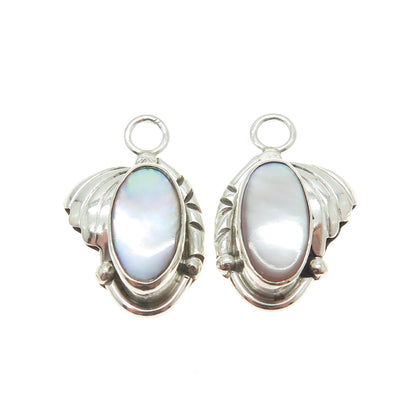 KATHERINE PINO Navajo Old Pawn 925 Sterling Vintage Mother-of-Pearl Earrings