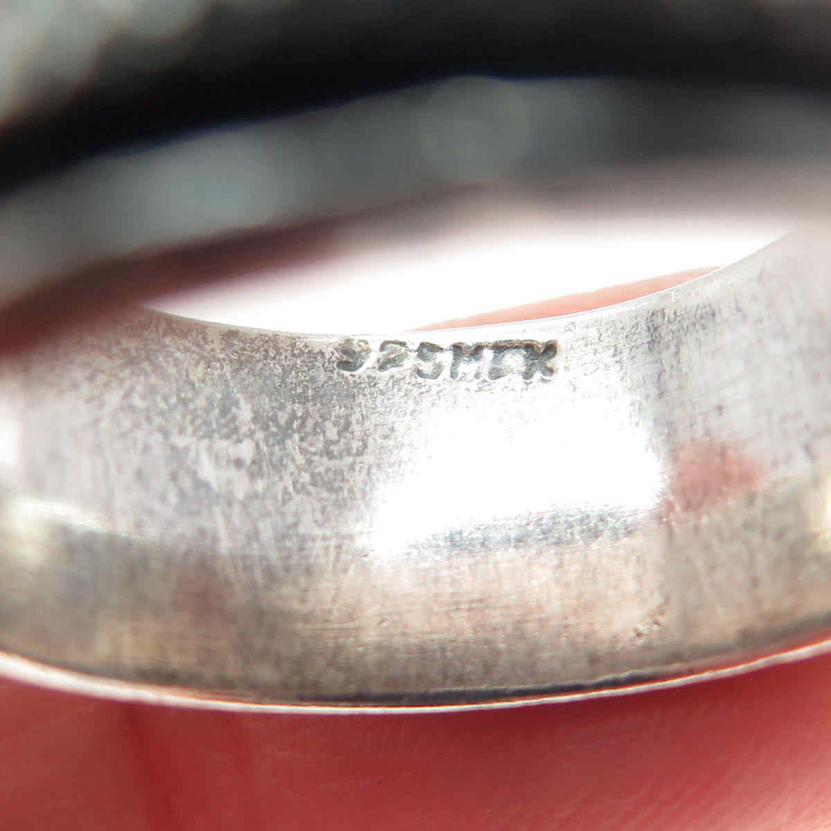 925 Sterling Silver Vintage Mexico Oxidized Rotating Band Ring Size 12
