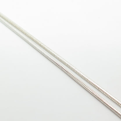 925 Sterling Silver Pink Crystal Lariat Snake Chain Necklace 20"