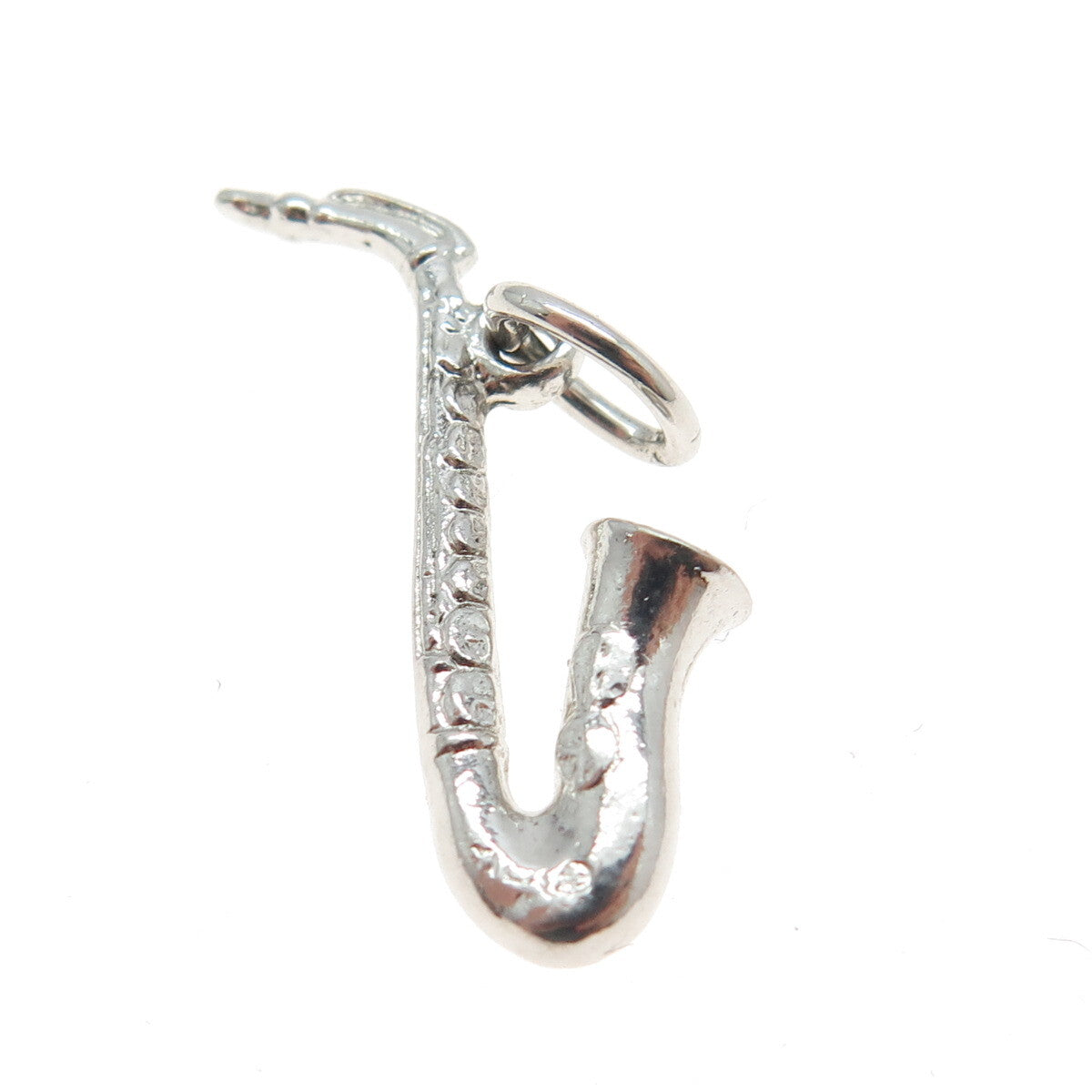 MAVO 925 Sterling Silver Antique Art Deco Saxophone Minimalist Charm Pendant