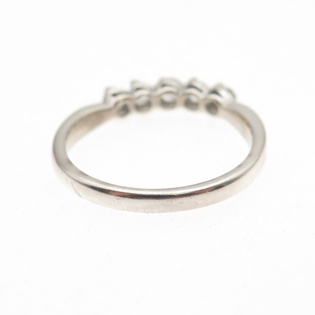 925 Sterling Silver Round-Cut C Z Anniversary Band Ring Size 7