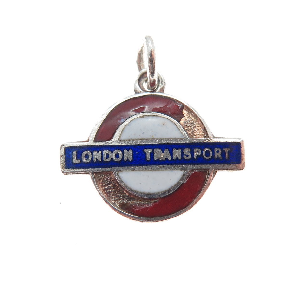 WARD BROS 925 Sterling Silver Vintage 1964 Enamel London Transport Mini Pendant