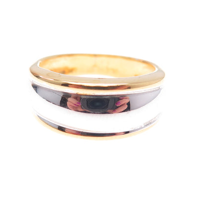 MILOR 925 Sterling Silver 2-Tone Italy Modernist Ring Size 7