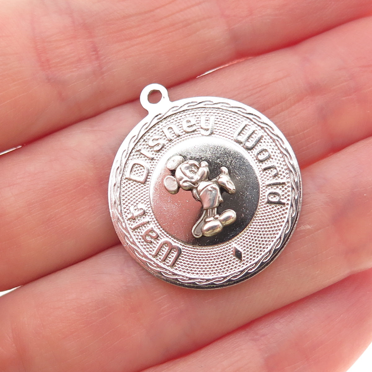 Walt Disney 925 Sterling Silver Vintage Disney World Mickey Mouse Charm Pendant