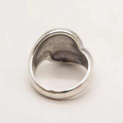 925 Sterling Silver Vintage Ribbed Ring Size 6.25