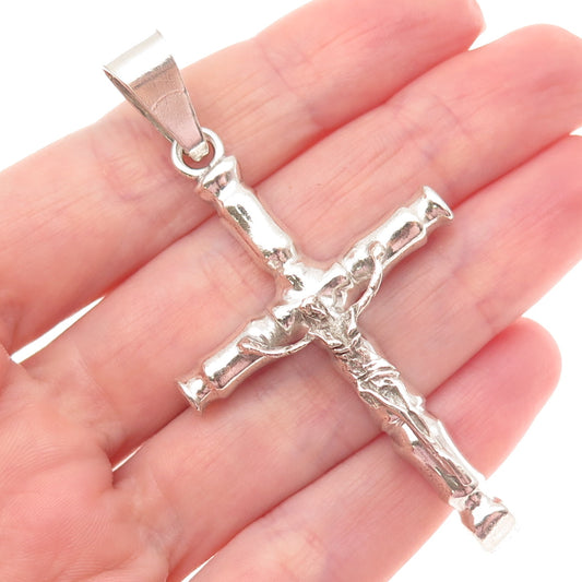 925 Sterling Silver Vintage Mexico Crucifix Cross Pendant