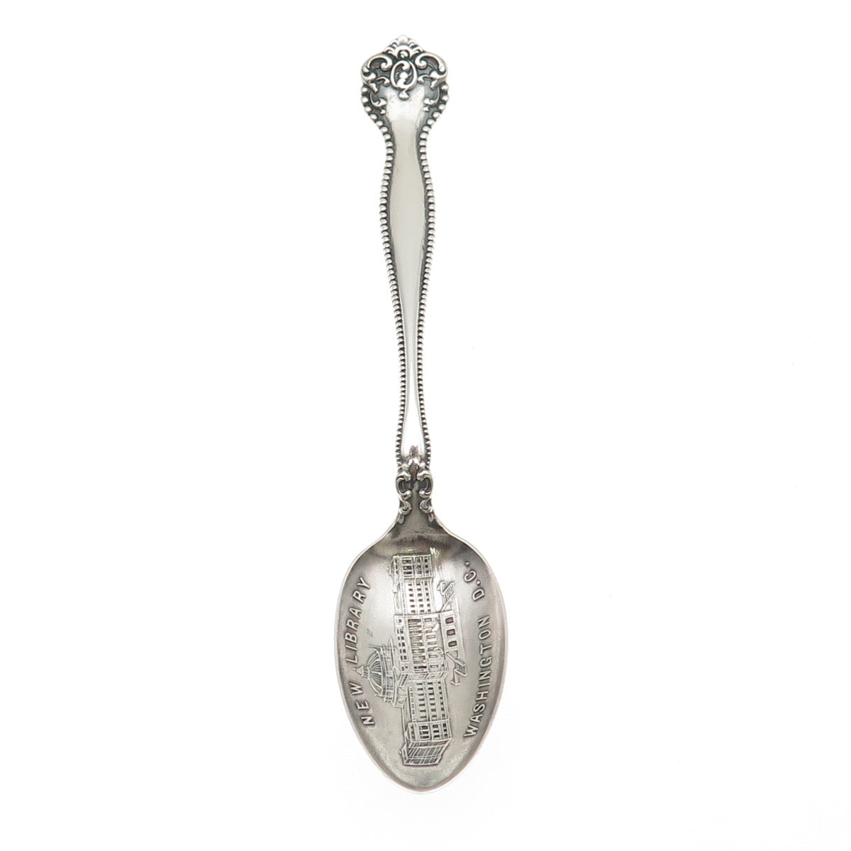 ALVIN Sterling Silver Antique Art Deco New Library Washington DC Coffee Spoon