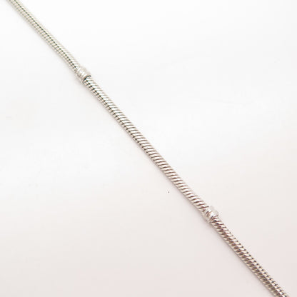 925 Sterling Silver Herringbone Station Link Bracelet 5 3/4"