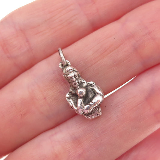 800 Silver Antique Art Deco Bust of William Shakespeare Charm Pendant