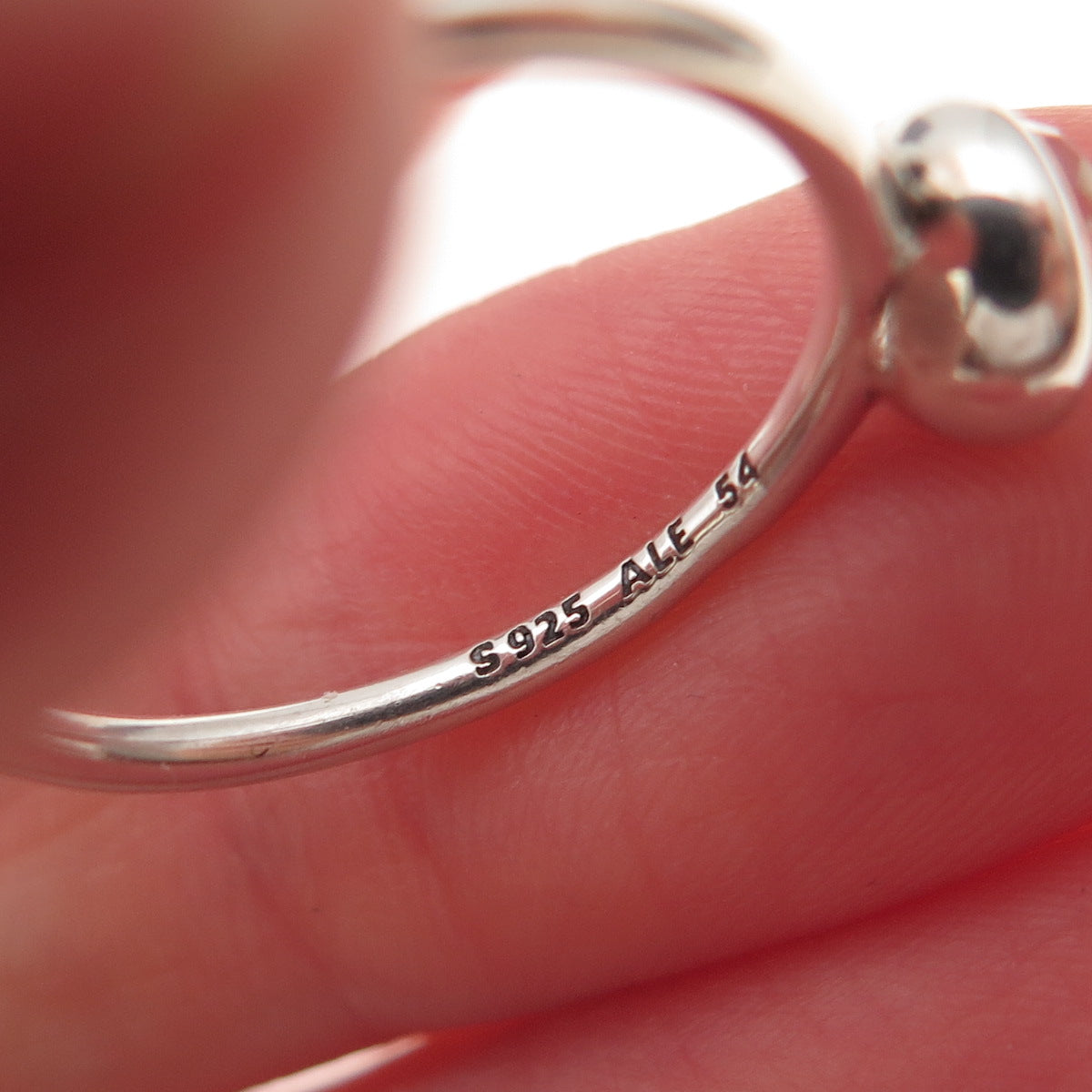 Pandora 925 Sterling Silver Clear Crystal April Birthstone Droplet Ring Size 7