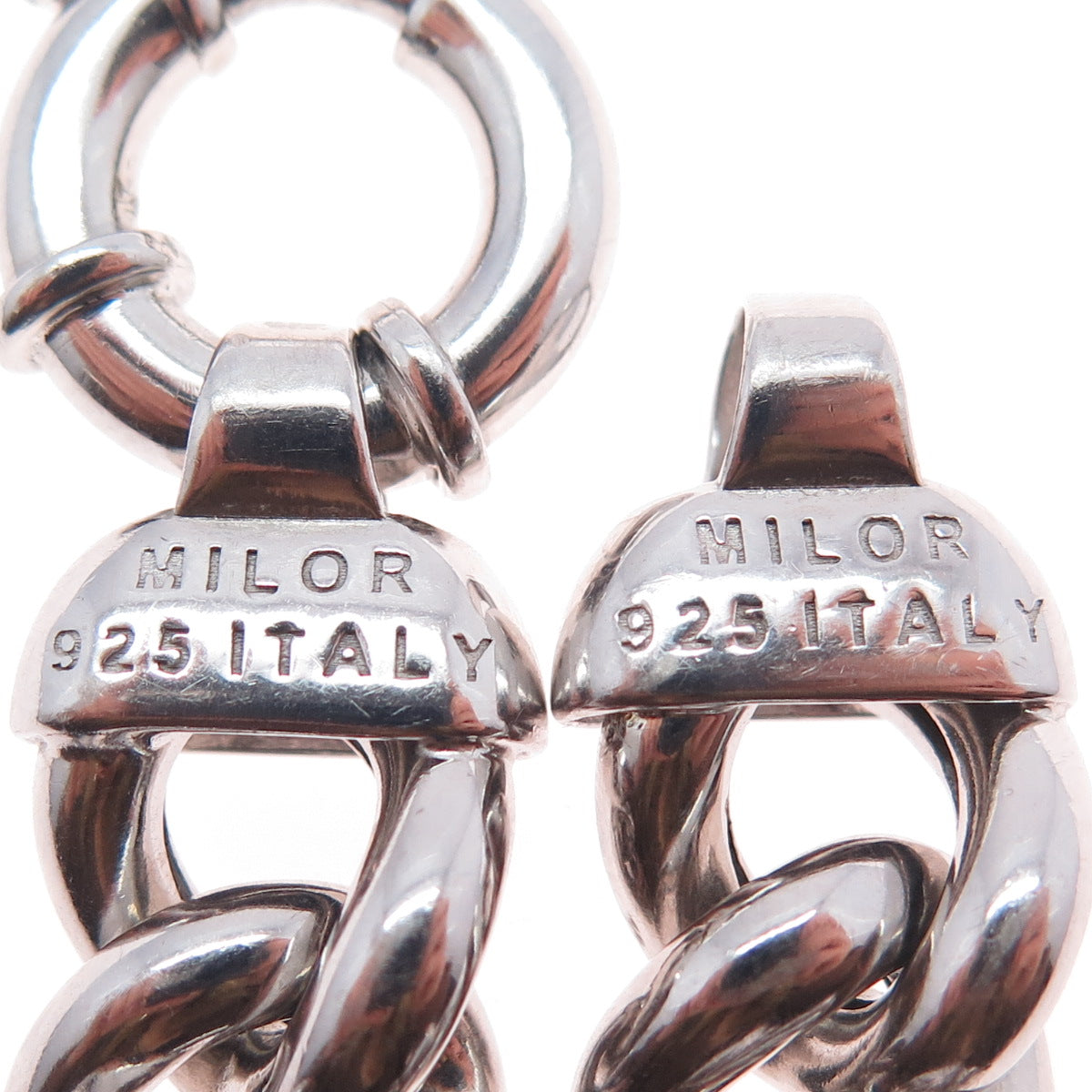 MILOR 925 Sterling Silver Vintage Italy Hollow Curb Link Bracelet 7"