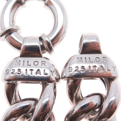 MILOR 925 Sterling Silver Vintage Italy Hollow Curb Link Bracelet 7"