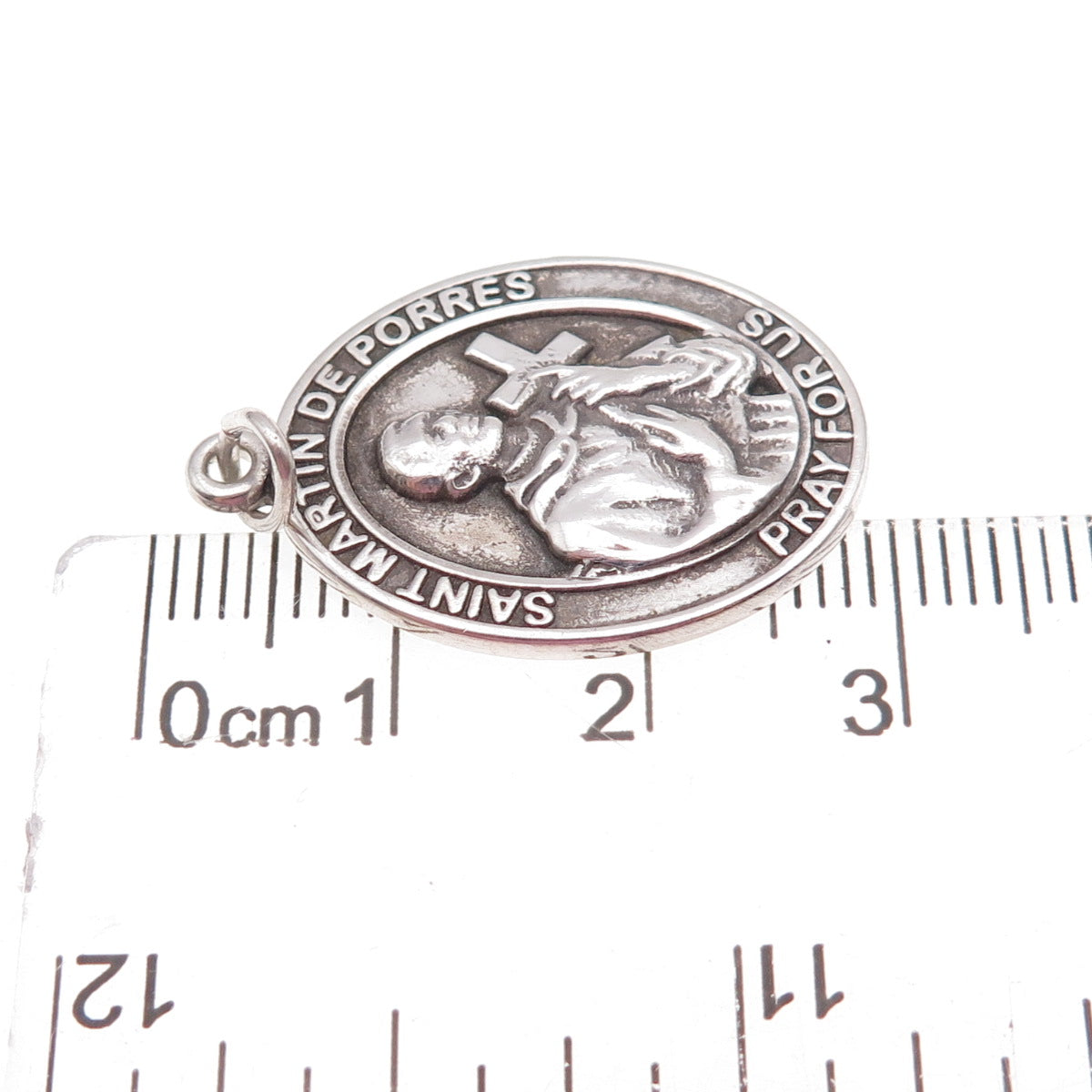 Bliss 925 Sterling Silver Vintage Saint Martin Religious Medal Charm Pendant