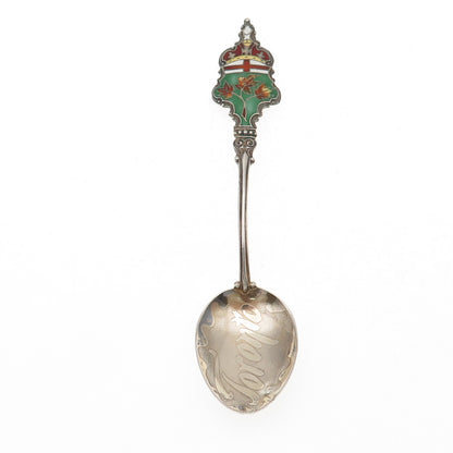 P.W. Ellis & Co 925 Sterling Antique Art Deco Canada Enamel Toronto Coffee Spoon
